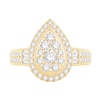 Thumbnail Image 4 of 0.95 CT. T.W. Diamond Double Pear-Frame Engagement Ring in 14K Gold