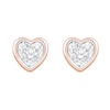 Thumbnail Image 1 of 0.085 CT. T.W. Diamond Solitaire Heart Frame Stud Earrings in 10K Rose Gold (I/I3)