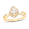 Thumbnail Image 1 of 0.58 CT. T.W. Pear-Shaped Diamond Double Frame Engagement Ring in 14K Gold