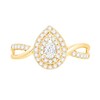 Thumbnail Image 4 of 0.58 CT. T.W. Pear-Shaped Diamond Double Frame Engagement Ring in 14K Gold