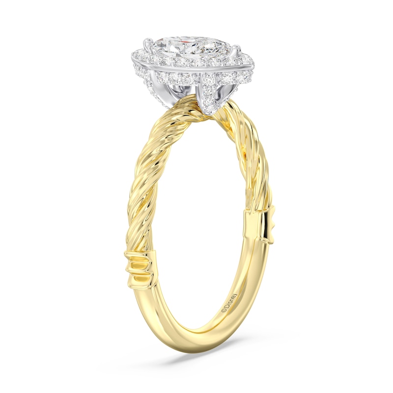 Main Image 2 of Enchanted Disney Rapunzel 0.80 CT. T.W. Marquise-Cut Diamond Frame Engagement Ring in 14K Two-Tone Gold