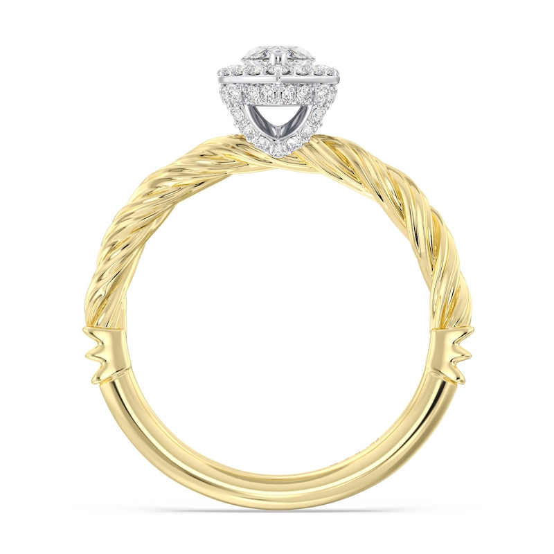 Main Image 3 of Enchanted Disney Rapunzel 0.80 CT. T.W. Marquise-Cut Diamond Frame Engagement Ring in 14K Two-Tone Gold
