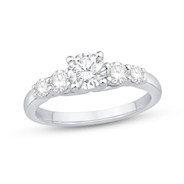 1.18 CT. T.W. Diamond Five-Stone Engagement Ring in 14K White Gold