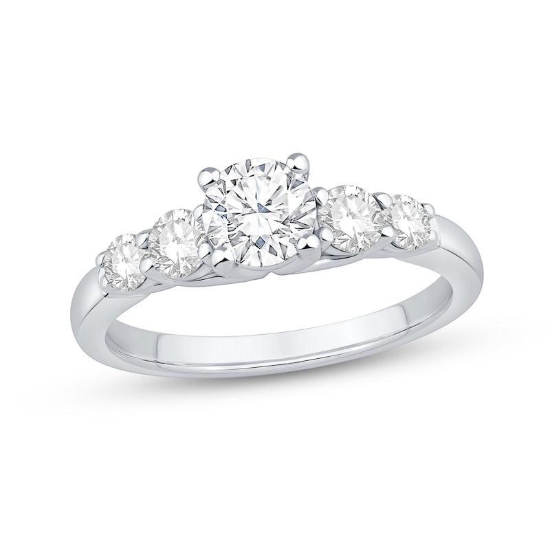 1.18 CT. T.W. Diamond Five-Stone Engagement Ring in 14K White Gold