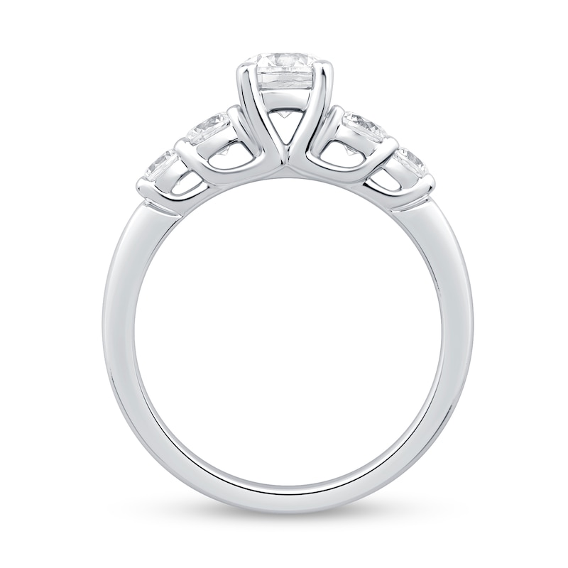 1.18 CT. T.W. Diamond Five-Stone Engagement Ring in 14K White Gold