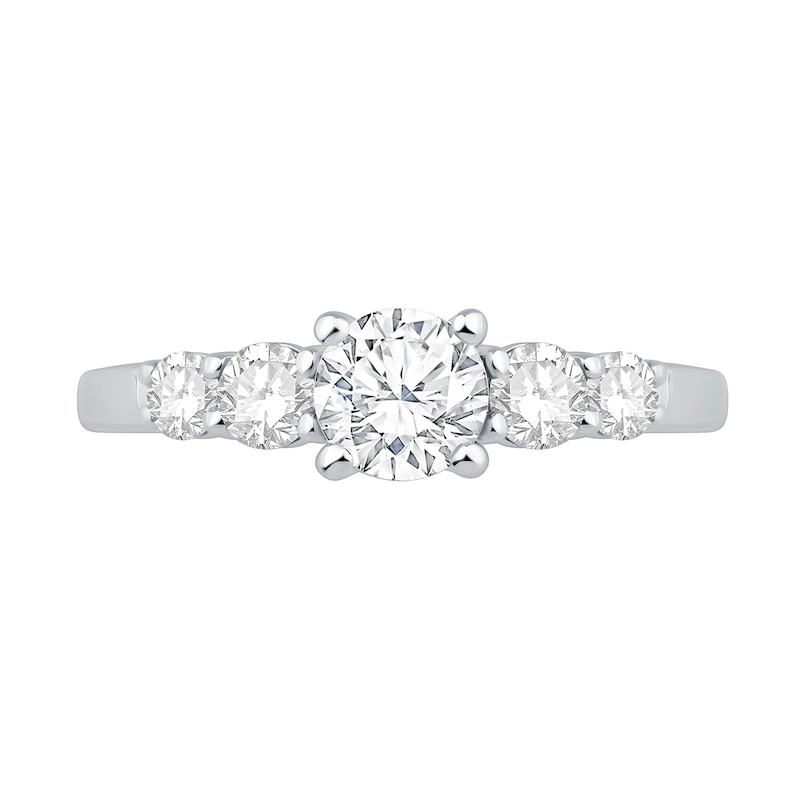 1.18 CT. T.W. Diamond Five-Stone Engagement Ring in 14K White Gold