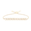 Thumbnail Image 1 of 0.23 CT. T.W. Diamond Linked Bar Bolo Bracelet in Sterling Silver with 10K Gold Plate
