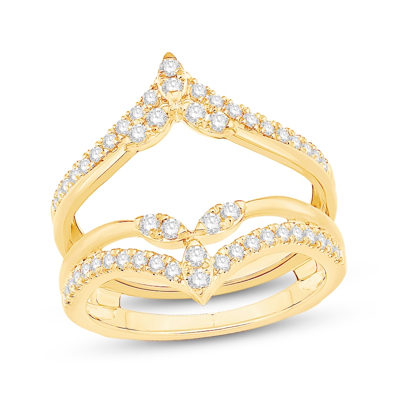 0.45 CT. T.W. Diamond Marquise Detail Enhancer Ring in 14K Gold