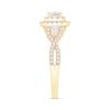 Thumbnail Image 2 of 0.95 CT. T.W. Princess-Cut Diamond Double Frame Engagement Ring with Pear-Shaped Accents in 14K Gold
