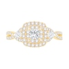 Thumbnail Image 4 of 0.95 CT. T.W. Princess-Cut Diamond Double Frame Engagement Ring with Pear-Shaped Accents in 14K Gold
