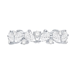 0.95 CT. T.W. Pear-Shaped and Round Diamond Anniversary Band in 14K White Gold