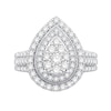 Thumbnail Image 4 of 0.95 CT. T.W. Pear-Shaped Double Frame Engagement Ring in 10K White Gold