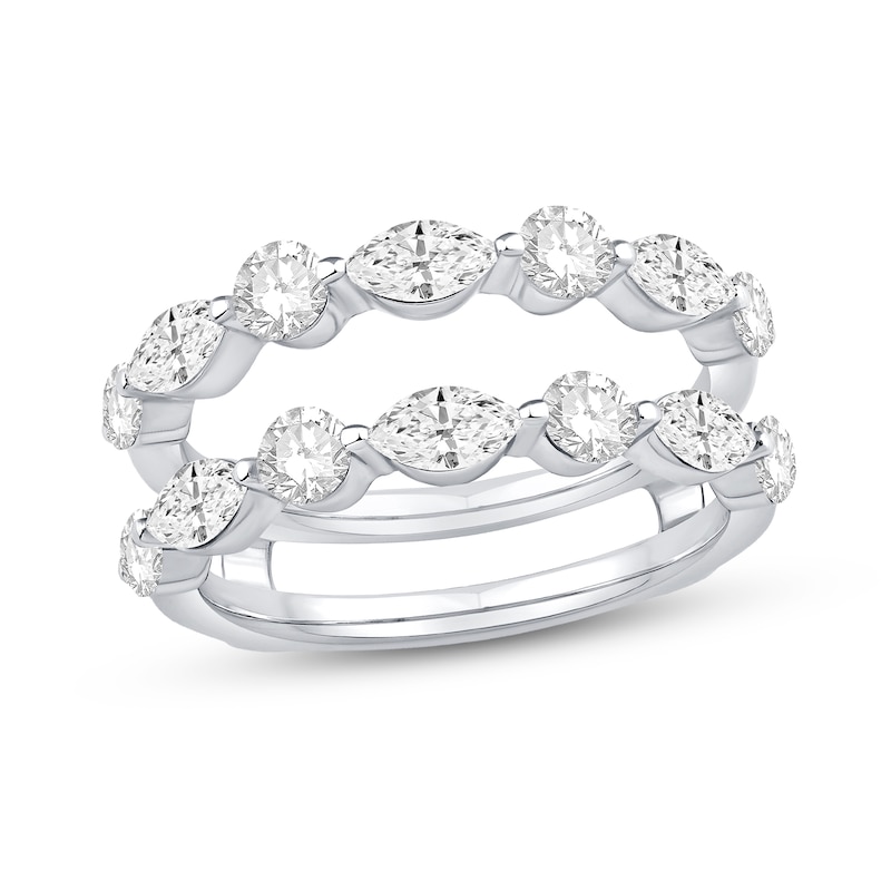 1.45 CT. T.W. Marquise and Round-Cut Diamond Enhancer Ring in 14K White Gold
