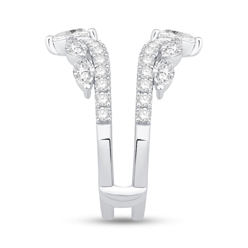 1.45 CT. T.W. Pear-Shaped and Marquise-Cut Diamond Enhancer Ring in 14K White Gold