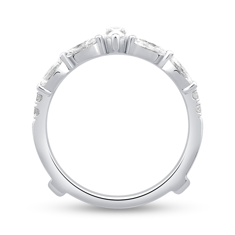 1.45 CT. T.W. Pear-Shaped and Marquise-Cut Diamond Enhancer Ring in 14K White Gold