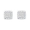 Thumbnail Image 1 of 0.23 CT. T.W. Princess-Cut Diamond Quad Cushion Fashion Stud Earrings in 14K White Gold
