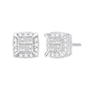 Thumbnail Image 2 of 0.23 CT. T.W. Princess-Cut Diamond Quad Cushion Fashion Stud Earrings in 14K White Gold