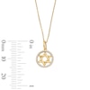 Thumbnail Image 3 of 0.085 CT. T.W. Diamond Star of David Circle Frame Pendant in 10K Gold