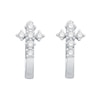Thumbnail Image 1 of 0.23 CT. T.W. Diamond Cross Hoop Earrings in 14K White Gold