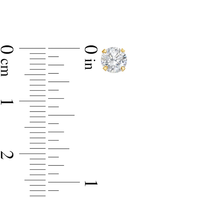 Cubic Zirconia Stud Earrings Set in 14K Gold