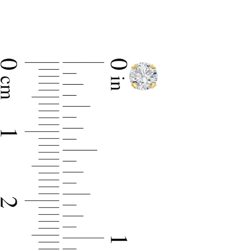 Cubic Zirconia Stud Earrings Set in 14K Gold