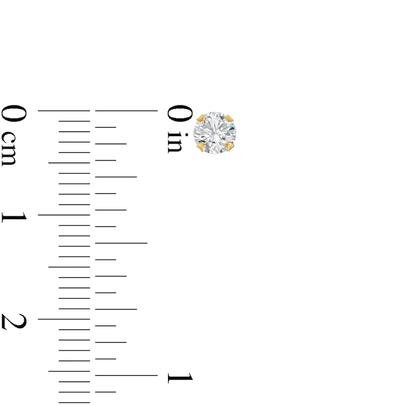 Cubic Zirconia Stud Earrings Set in 14K Gold