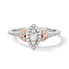 Thumbnail Image 1 of 0.25 CT. T.W. Marquise-Shaped Certified Lab-Grown Multi-Diamond Leaf-Sides Promise Ring in 10K Two-Tone Gold (F/VS2)