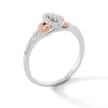 Thumbnail Image 2 of 0.25 CT. T.W. Marquise-Shaped Certified Lab-Grown Multi-Diamond Leaf-Sides Promise Ring in 10K Two-Tone Gold (F/VS2)