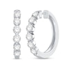 Thumbnail Image 2 of 1.95 CT. T.W. Diamond Hoop Earrings in 14K White Gold