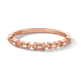 0.05 CT. T.W. Baguette-Cut Diamond Seven-Stone Band in 10K Rose Gold