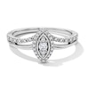 Thumbnail Image 1 of 0.20 CT. T.W. Marquise-Shaped Certified Lab-Grown Multi-Diamond Frame Split Shank Promise Ring in Sterling Silver