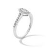 Thumbnail Image 3 of 0.20 CT. T.W. Marquise-Shaped Certified Lab-Grown Multi-Diamond Frame Split Shank Promise Ring in Sterling Silver