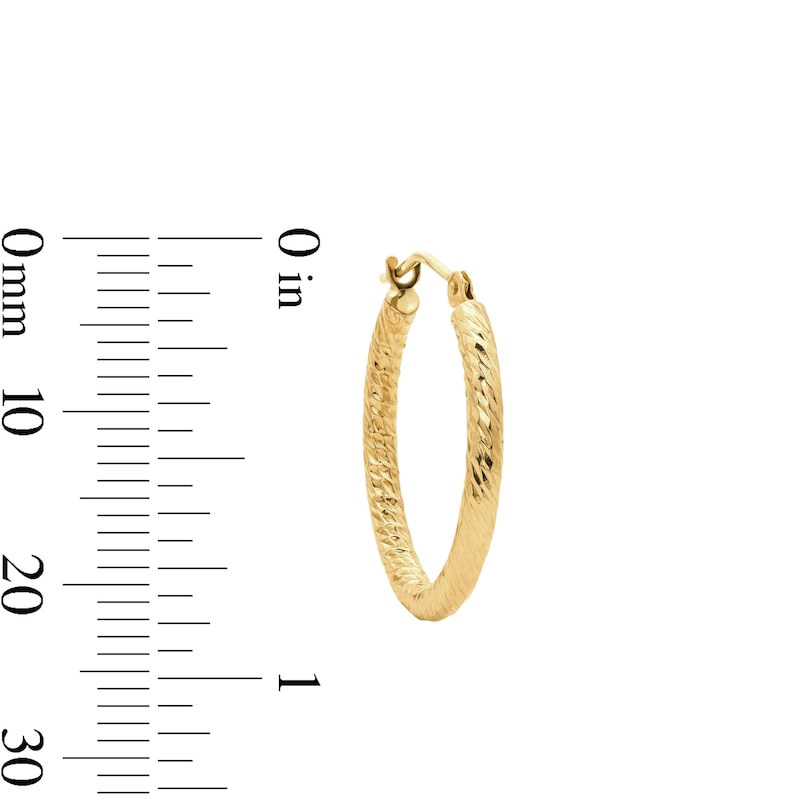 20.0mm Diamond-Cut Twist Hoop Earrings in Hollow 10K Gold
