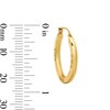 Thumbnail Image 3 of 20.0mm Patterned Square-Wire Hoop Earrings in Hollow 10K Gold