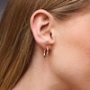 Thumbnail Image 2 of 18.0mm Oval Twist Hoop Earrings in Hollow 10K Gold