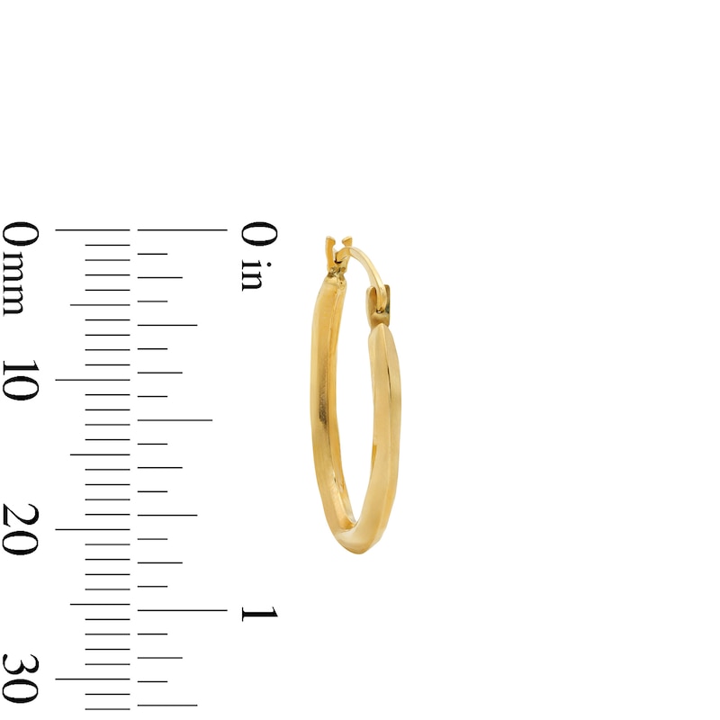 18.0mm Oval Twist Hoop Earrings in Hollow 10K Gold