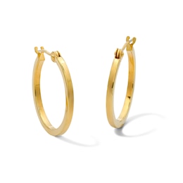 18.0mm Square-Wire Hoop Earrings in Hollow 10K Gold