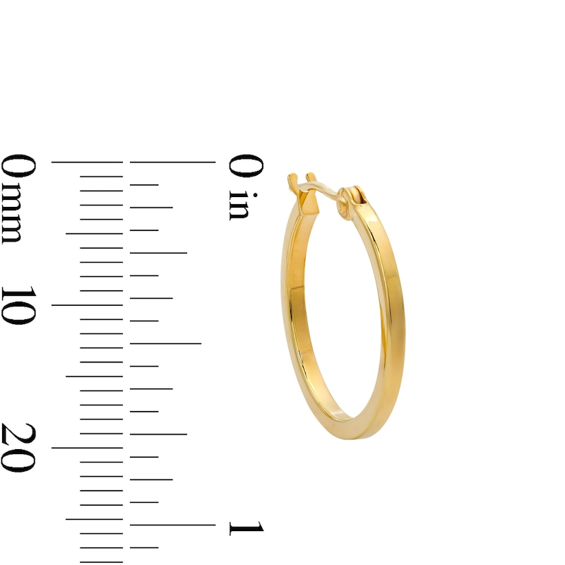 18.0mm Square-Wire Hoop Earrings in Hollow 10K Gold