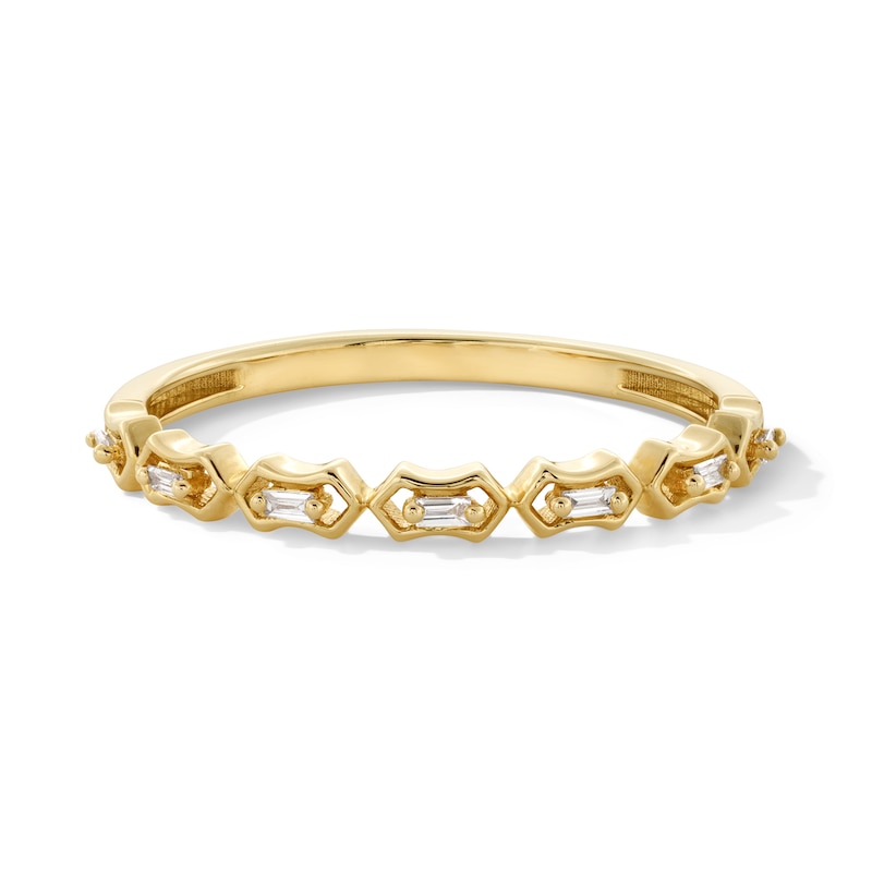 0.05 CT. T.W. Baguette-Cut Diamond Seven-Stone Band in 10K Gold