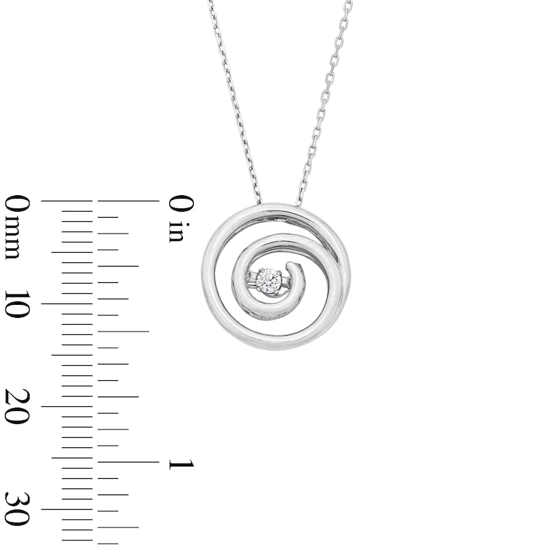 Main Image 4 of Unstoppable Love™ 0.05 CT. Certified Lab-Grown Diamond Solitaire Spiral Pendant in Sterling Silver (F/SI2)