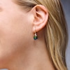 Thumbnail Image 2 of EFFY™ Collection Oval Multi-Colour Ammolite and 0.085 CT. T.W. Diamond Hoop Drop Earrings in 14K Gold