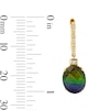 Thumbnail Image 3 of EFFY™ Collection Oval Multi-Colour Ammolite and 0.085 CT. T.W. Diamond Hoop Drop Earrings in 14K Gold
