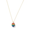Thumbnail Image 1 of EFFY™ Collection Oval Multi-Colour Ammolite and Diamond Accent Pendant in 14K Gold