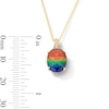 Thumbnail Image 3 of EFFY™ Collection Oval Multi-Colour Ammolite and Diamond Accent Pendant in 14K Gold