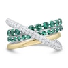 Thumbnail Image 3 of Lab-Created Emerald and 0.23 CT. T.W. Diamond Ring in 10K Gold and Sterling Silver