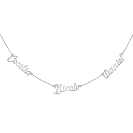 Cursive Name Station Necklace (1-4 Names, 3 Lengths)