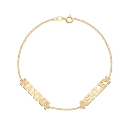 Block Letter Name Station Bracelet (1-3 Names, 2 Lengths)