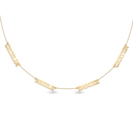 Block Letter Name Station Necklace (1-4 Names, 3 Lengths)