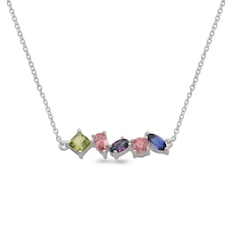 Multi-Shape Birthstone Bar Necklace (2-5 Stones)