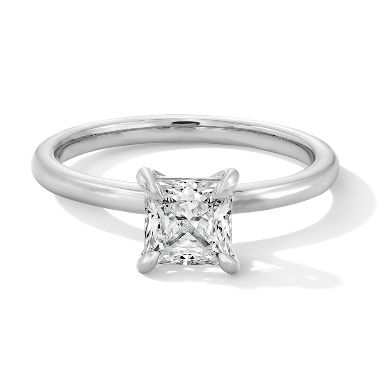 1.00 CT. Princess-Cut Certified Lab-Grown Diamond Solitaire Engagement Ring 14K White Gold (F/VS2)